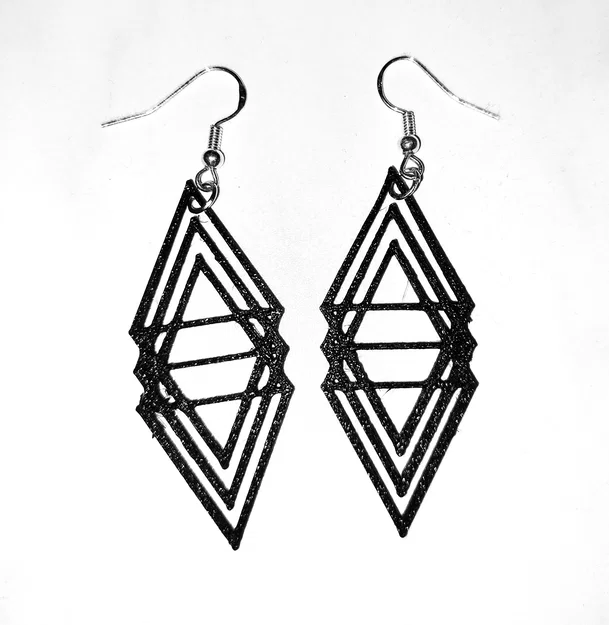 Bông tai 3D hình học phong cách hiện đại tự in tại nhà - Image 1