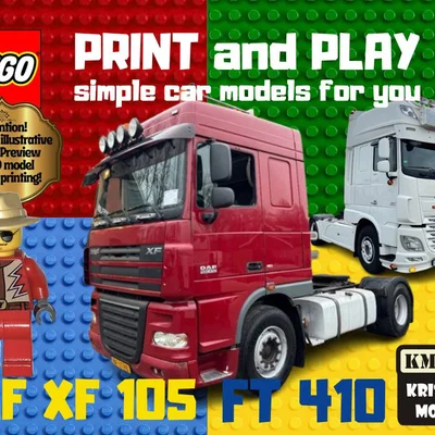 Mô hình in 3D xe đầu kéo DAF XF 105 FT 410 phong cách LEGO