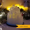 Ngôi Làng Trên Núi Mùa Đông - Đế Nến Tealight - Thumbnail 1