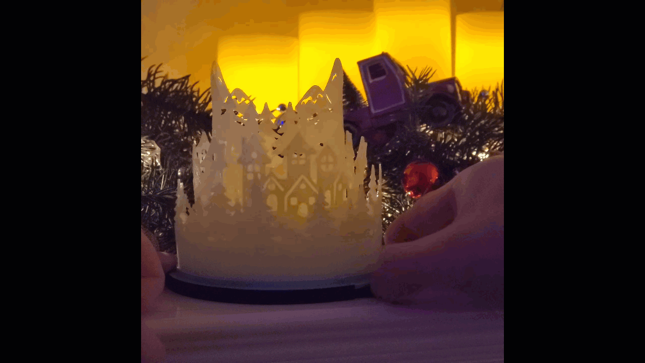 Ngôi Làng Trên Núi Mùa Đông - Đế Nến Tealight - Thumbnail 2