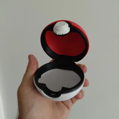 Pokeball có bản lề (V1.6), nút bấm chức năng và khay chứa băng GBA, DS, 3DS