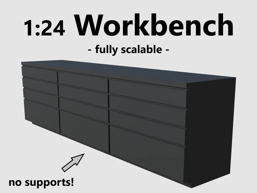 Bàn làm việc (Workbench) - Phụ kiện gara sa bàn tỉ lệ 1:24 - Image 1