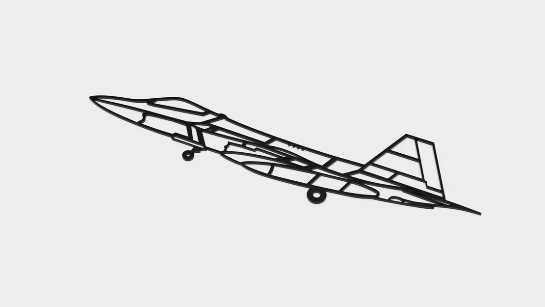 Tranh treo tường F-22 Wireframe (Máy bay tiêm kích F22) - Image 3
