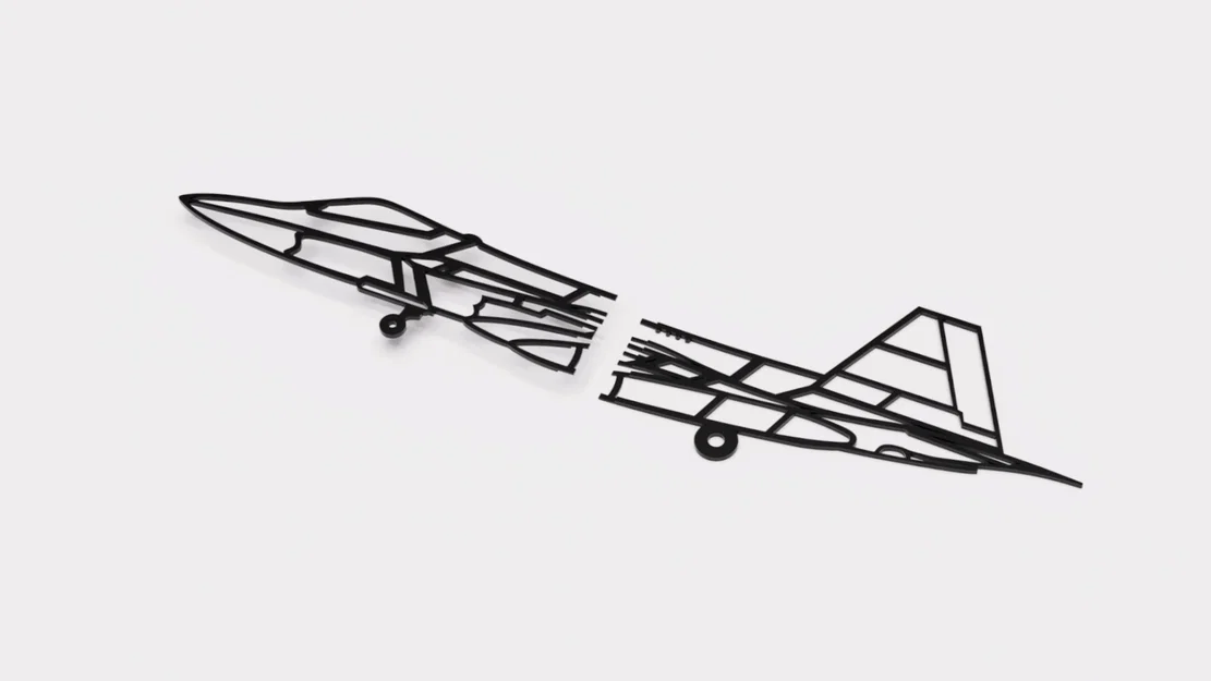 Tranh treo tường F-22 Wireframe (Máy bay tiêm kích F22) - Image 4