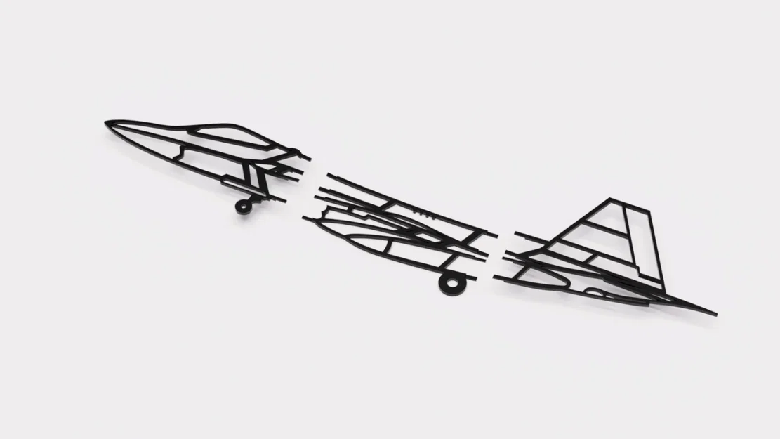 Tranh treo tường F-22 Wireframe (Máy bay tiêm kích F22) - Image 5