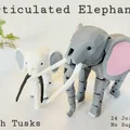 Mô hình Voi cử động linh hoạt (Articulated Elephant with Tusks) - Thumbnail 1