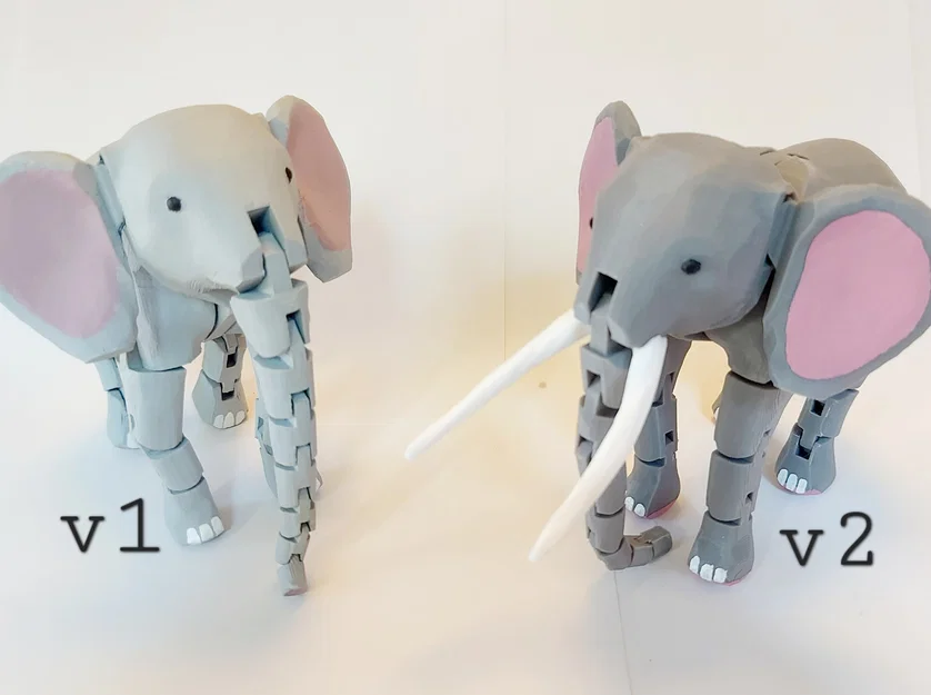 Mô hình Voi cử động linh hoạt (Articulated Elephant with Tusks) - Image 2