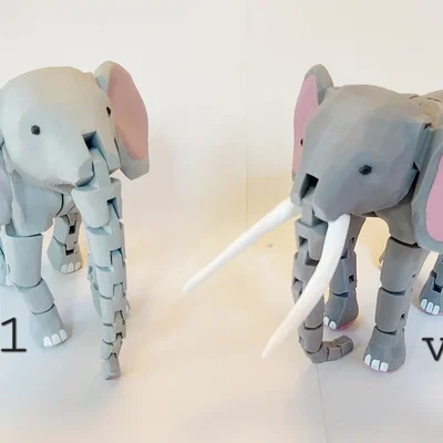 Mô hình Voi cử động linh hoạt (Articulated Elephant with Tusks)
