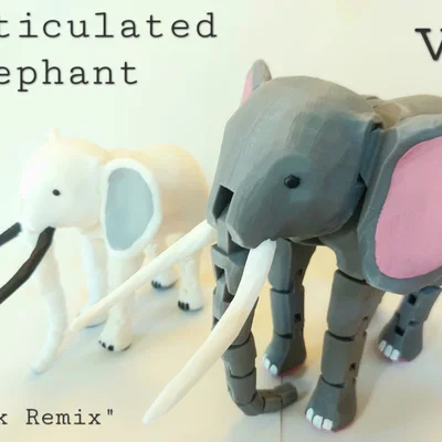 Mô hình Voi cử động linh hoạt (Articulated Elephant with Tusks)