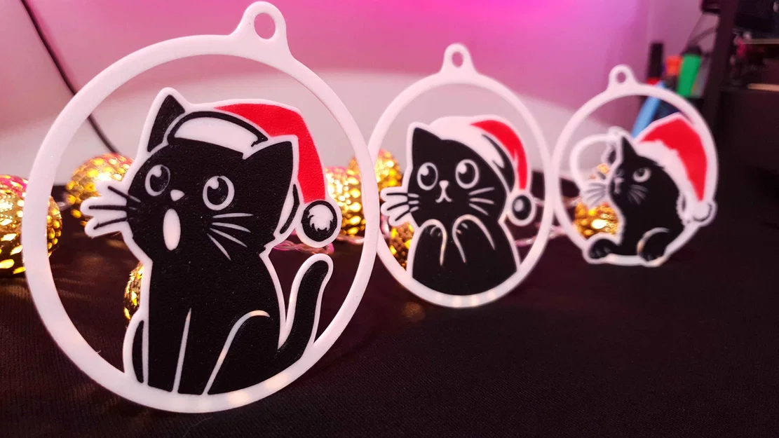 Mô hình Mèo trang trí Giáng sinh - Image 1