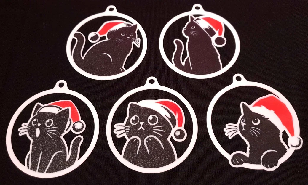 Mô hình Mèo trang trí Giáng sinh - Image 2