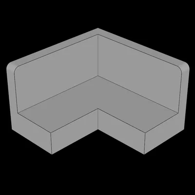 Tấm ốp góc bo tròn 2x2x1 tương thích LEGO in 3D