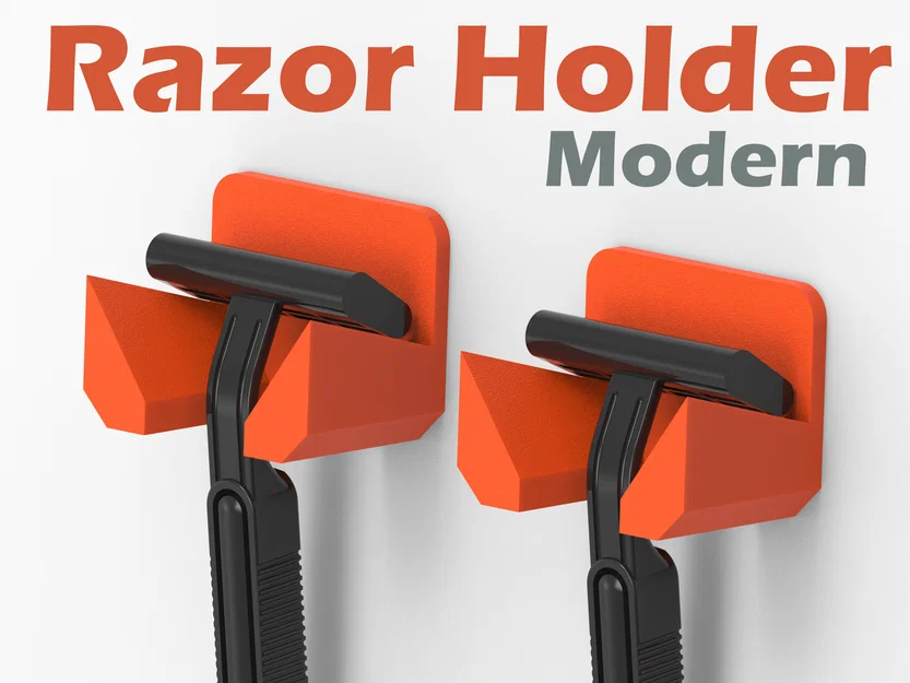 Giá treo dao cạo râu thiết kế hiện đại (Modern Razor Holder) in 3D - Image 1
