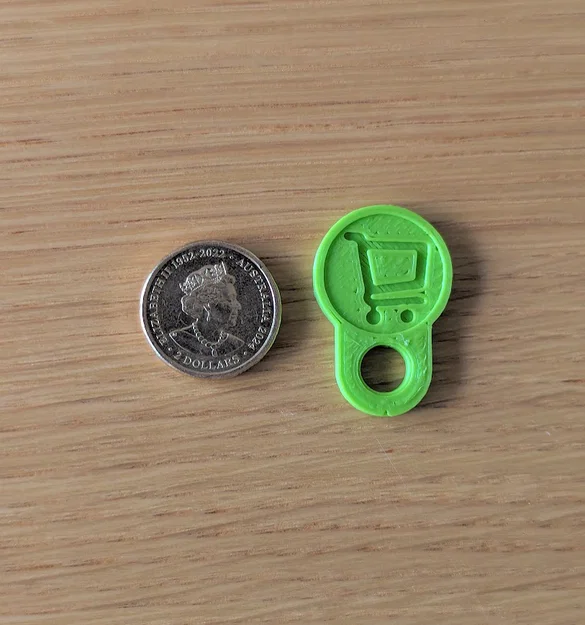 Móc khóa xe đẩy siêu thị nhỏ gọn (Aussie Aldi Trolley Coin) - Image 1