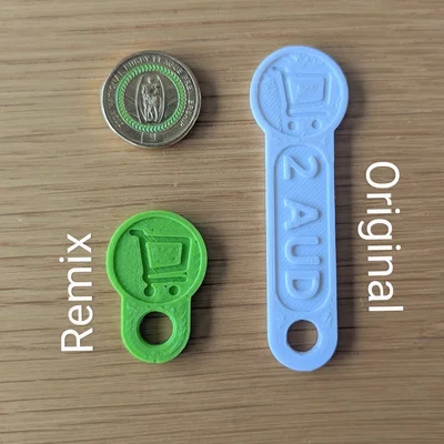 Móc khóa xe đẩy siêu thị nhỏ gọn (Aussie Aldi Trolley Coin)