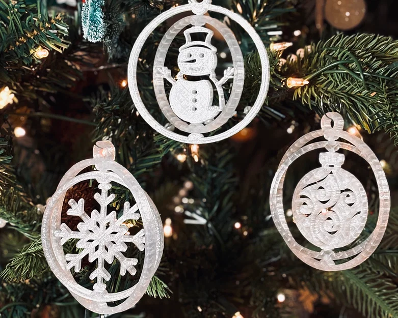 Đồ trang trí Giáng sinh xoay được (3 mẫu, in không cần lắp ráp) - Image 1