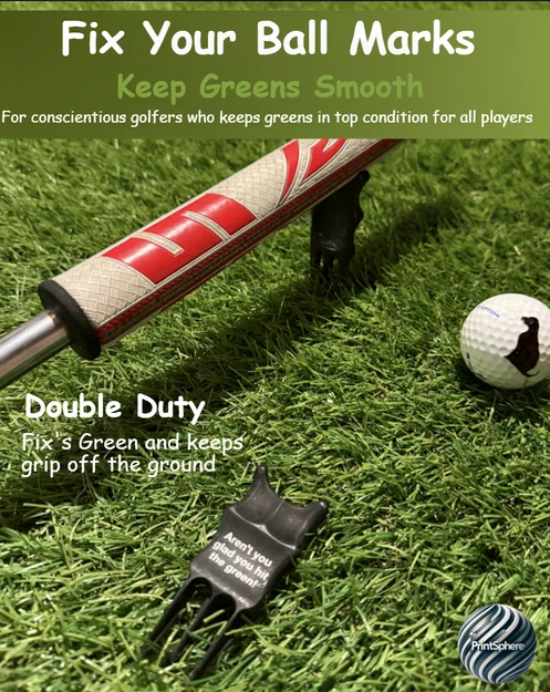 Golf - Dụng cụ sửa vết Divot & Giá đỡ cán gậy - Image 1