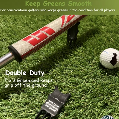 Golf - Dụng cụ sửa vết Divot & Giá đỡ cán gậy