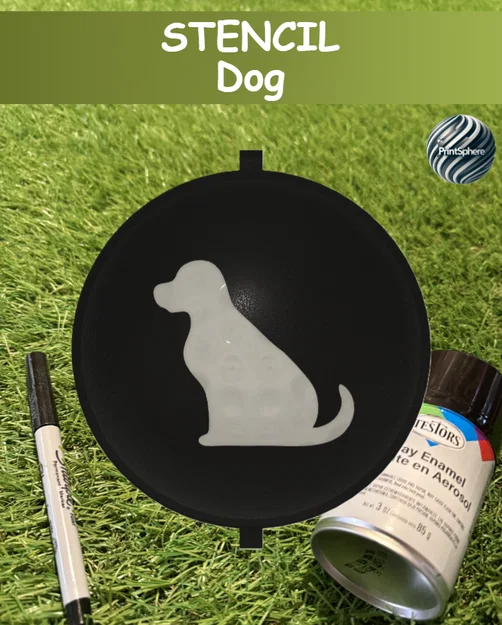 Golf - Miếng Stencil In Hình Chú Chó Labrador Lên Bóng Golf - Image 1