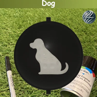 Golf - Miếng Stencil In Hình Chú Chó Labrador Lên Bóng Golf