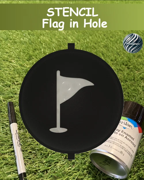 Golf - Miếng Stencil Lỗ Golf & Cờ - Phụ kiện đánh dấu bóng golf - Image 1