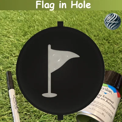 Golf - Miếng Stencil Lỗ Golf & Cờ - Phụ kiện đánh dấu bóng golf