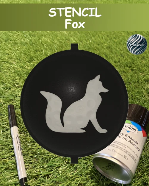 Golf - Miếng Stencil Hình Chú Cáo Đánh Dấu Banh Golf - Image 1