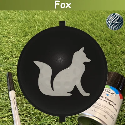 Golf - Miếng Stencil Hình Chú Cáo Đánh Dấu Banh Golf