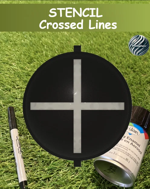 Golf - Miếng lót Stencil đánh dấu bóng Golf - Đường kẻ chéo - Image 1