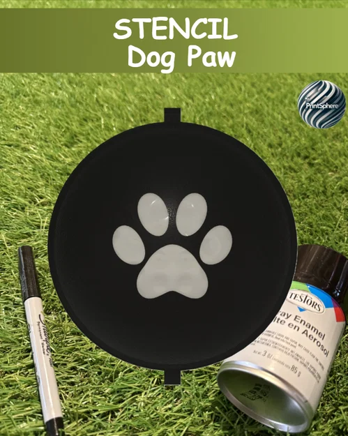 Golf - Miếng Stencil hình chân chó (Dog Paw) đánh dấu bóng golf - Image 1