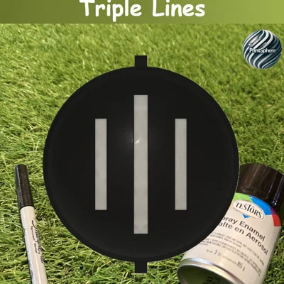 Golf - Khuôn kẻ vạch bóng - Triple Lines - Marker