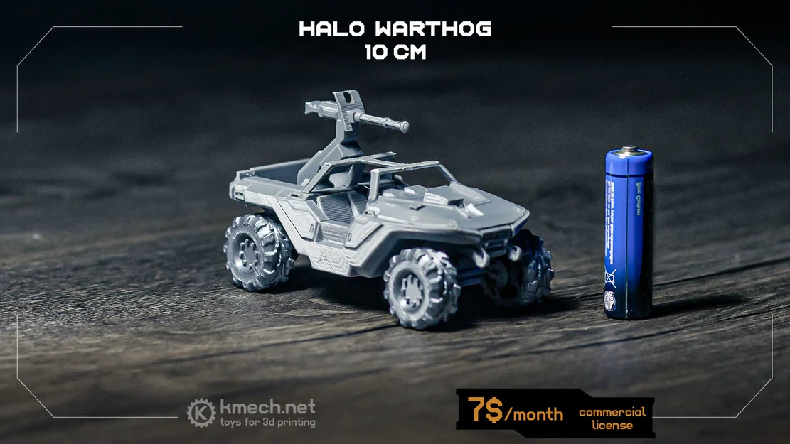 Mô hình xe chiến đấu Halo Warthog 10cm - File in 3D chất lượng cao - Image 1