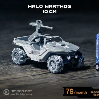 Mô hình xe chiến đấu Halo Warthog 10cm - File in 3D chất lượng cao