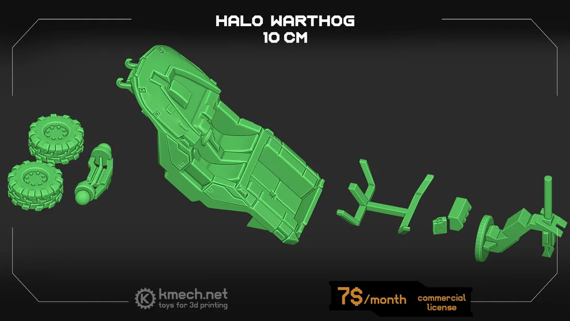 Mô hình xe chiến đấu Halo Warthog 10cm - File in 3D chất lượng cao - Image 2