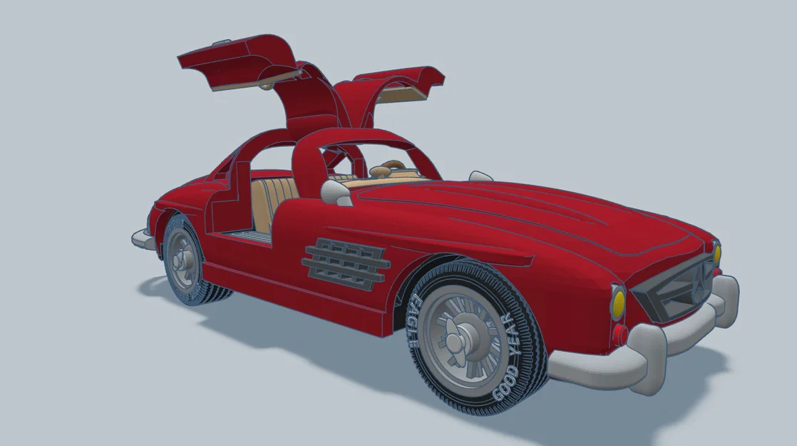 Mô hình in 3D xe cổ điển Mercedes 300SL 1954 độc đáo - Image 2