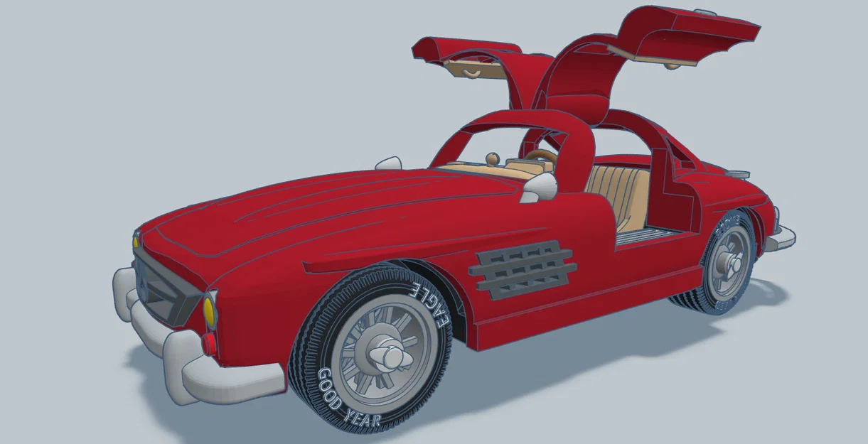 Mô hình in 3D xe cổ điển Mercedes 300SL 1954 độc đáo - Image 4