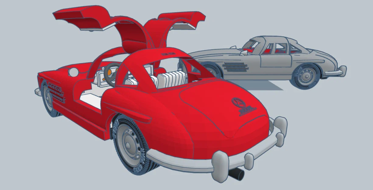 Mô hình in 3D xe cổ điển Mercedes 300SL 1954 độc đáo - Image 5