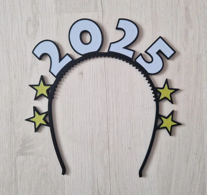 Bờm cài tóc 2025 độc đáo - Phụ kiện in 3D chào đón năm mới - Image 1