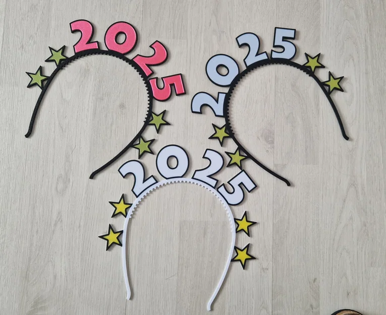 Bờm cài tóc 2025 độc đáo - Phụ kiện in 3D chào đón năm mới - Image 2
