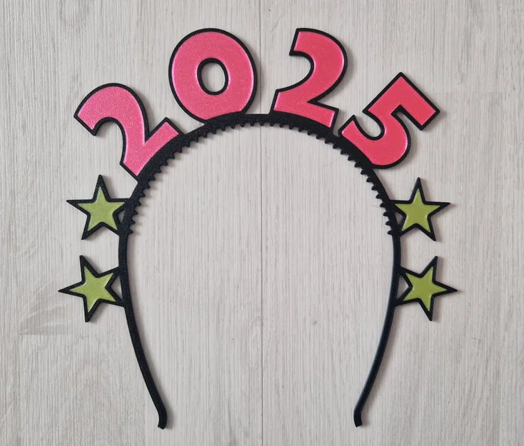 Bờm cài tóc 2025 độc đáo - Phụ kiện in 3D chào đón năm mới - Image 3