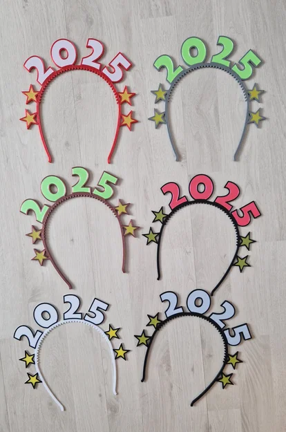 Bờm cài tóc 2025 độc đáo - Phụ kiện in 3D chào đón năm mới - Image 6