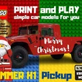 Mô hình Hummer H1 Pickup in 3D tương thích với LEGO siêu chất - Thumbnail 1