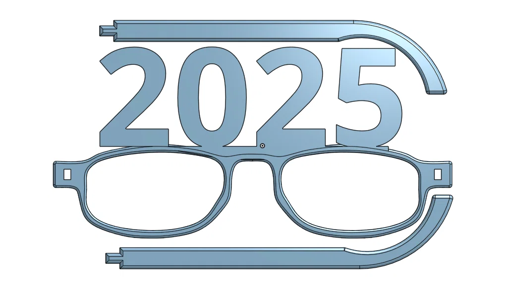 Kính mắt độc đáo chào đón năm mới 2025 - File in 3D phong cách - Image 1