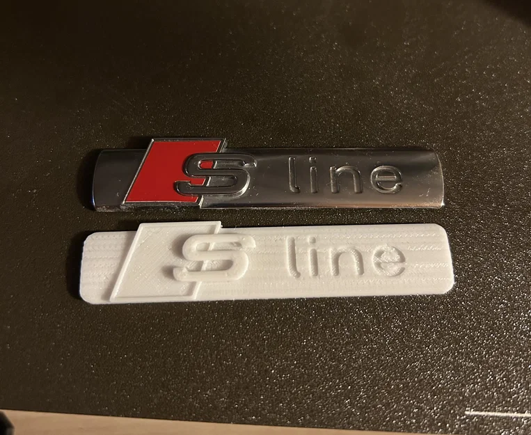 Mô hình in 3D logo trang trí sườn xe Audi S line cực chất - Image 1