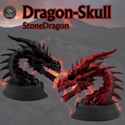 Mô hình hộp sọ Rồng Đá (Stone Dragon) kèm chân đế