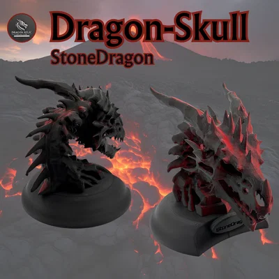 Mô hình hộp sọ Rồng Đá (Stone Dragon) kèm chân đế