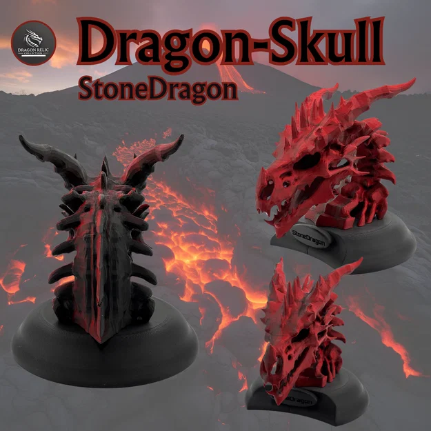 Mô hình hộp sọ Rồng Đá (Stone Dragon) kèm chân đế - Image 5