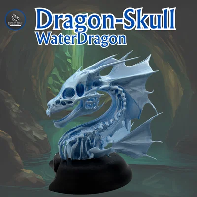 Mô hình hộp sọ Rồng Nước (Water Dragon) kèm chân đế
