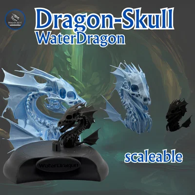Mô hình hộp sọ Rồng Nước (Water Dragon) kèm chân đế