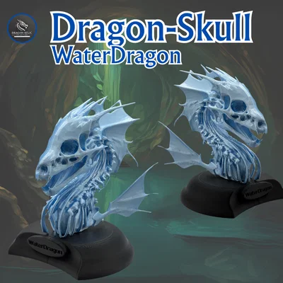 Mô hình hộp sọ Rồng Nước (Water Dragon) kèm chân đế